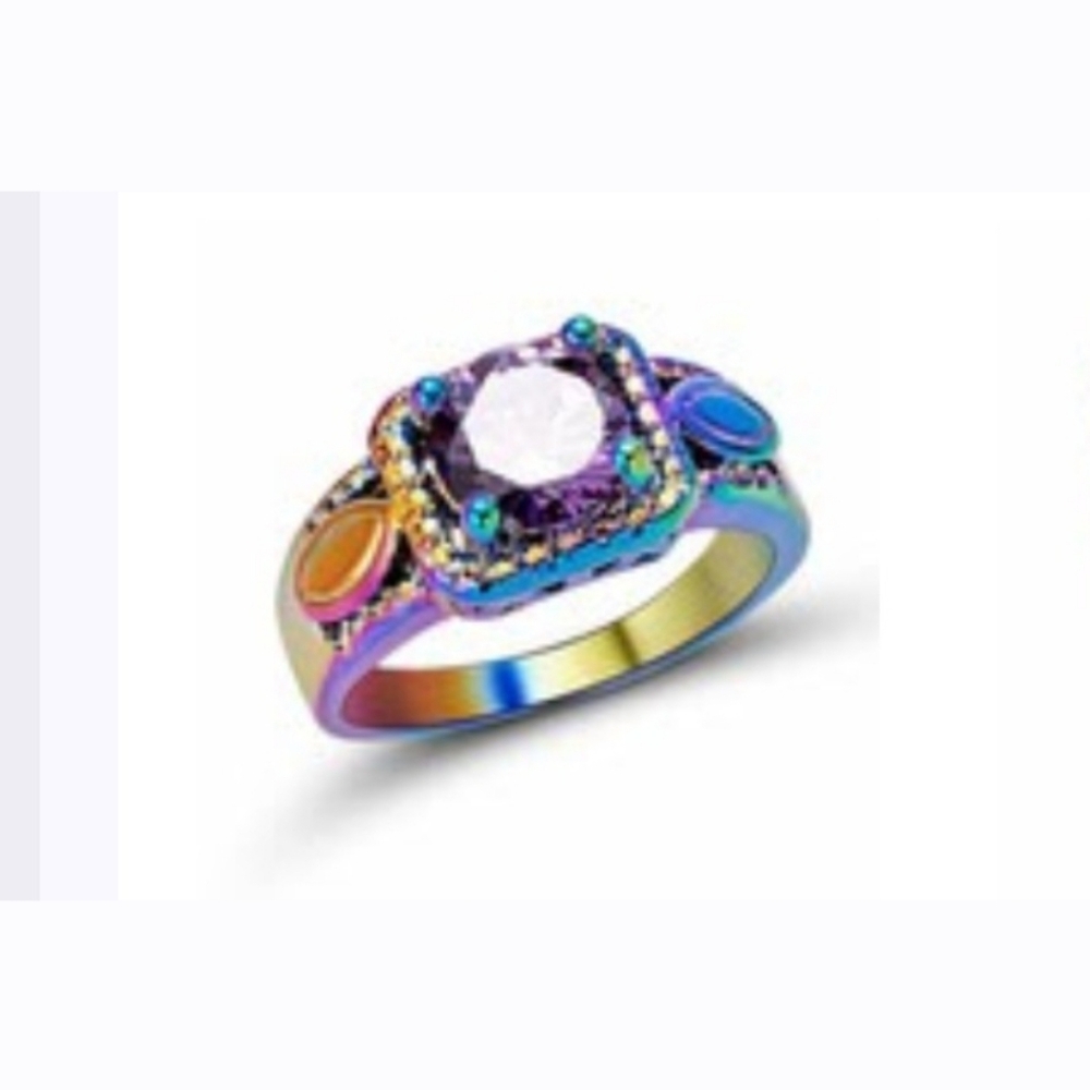 New Amethyst Rainbow Hematite Ring.